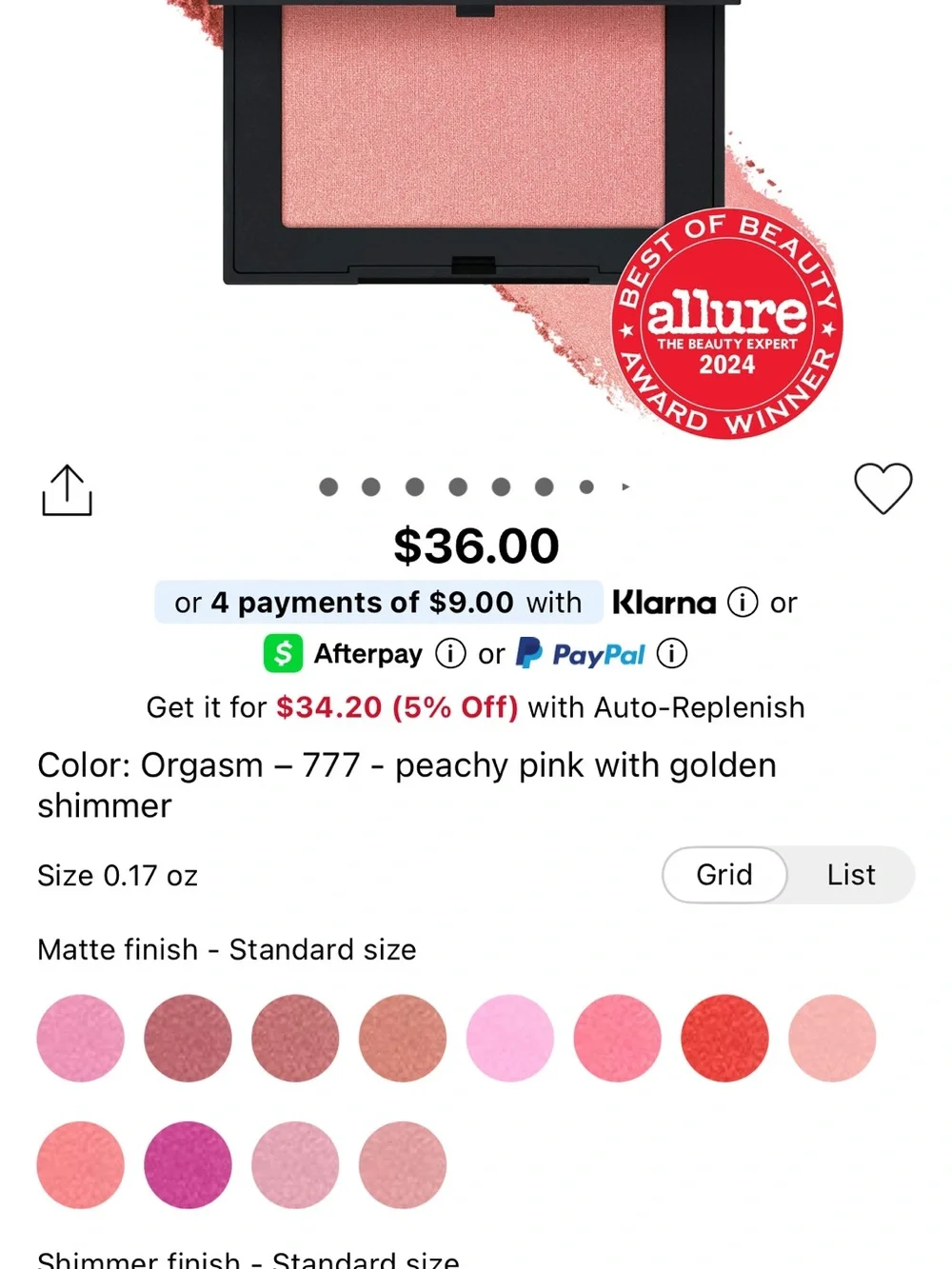 NARS Blush Compact - Black Packaging